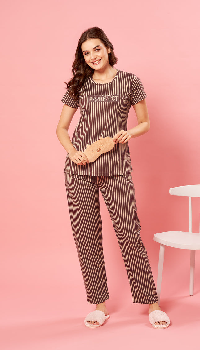 Womens Cotton Printed Night Suit Set