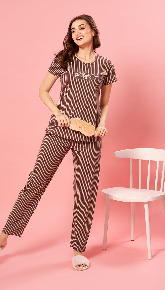 Womens Cotton Printed Night Suit Set