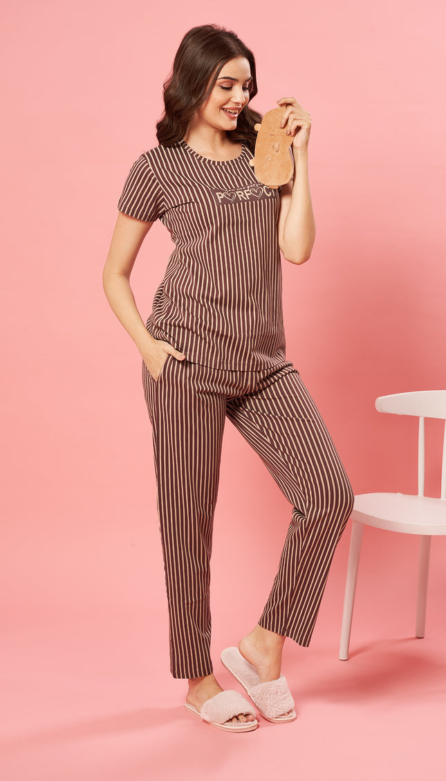 Womens Cotton Printed Night Suit Set