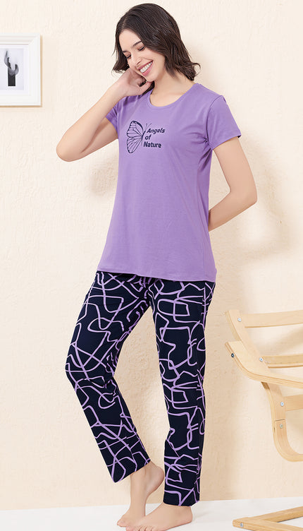 Womens Cotton Printed Night Suit Set