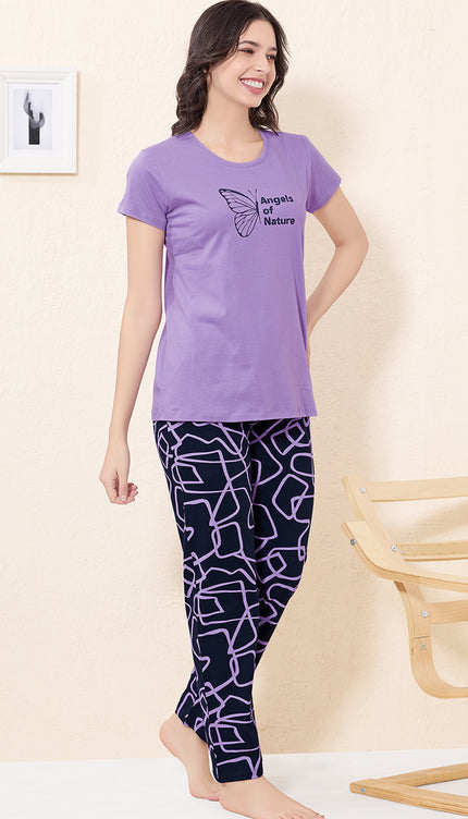 Womens Cotton Printed Night Suit Set