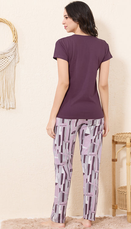 Womens Cotton Printed Night Suit Set