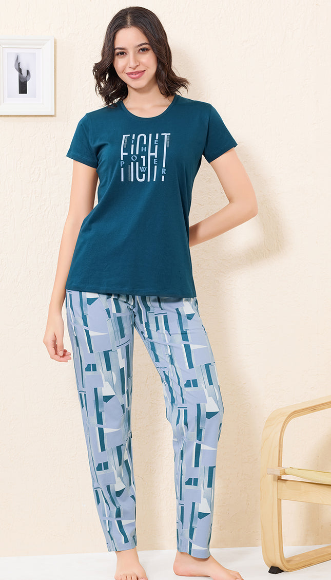 Womens Cotton Printed Night Suit Set