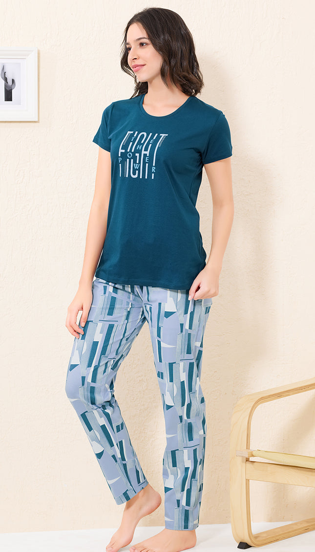 Womens Cotton Printed Night Suit Set