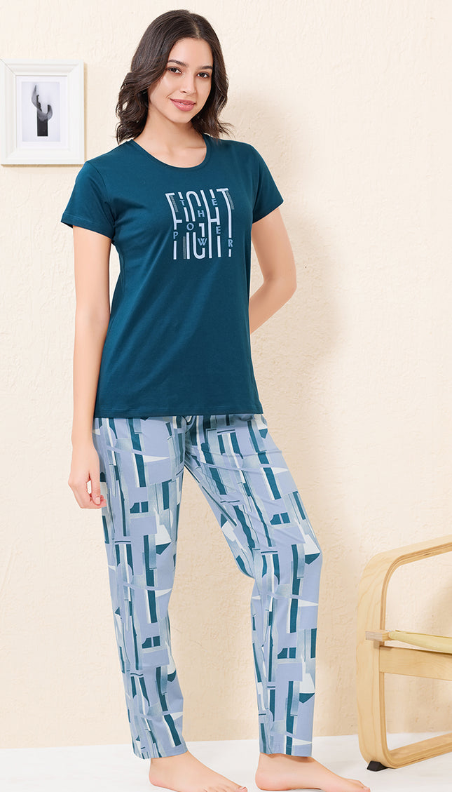 Womens Cotton Printed Night Suit Set