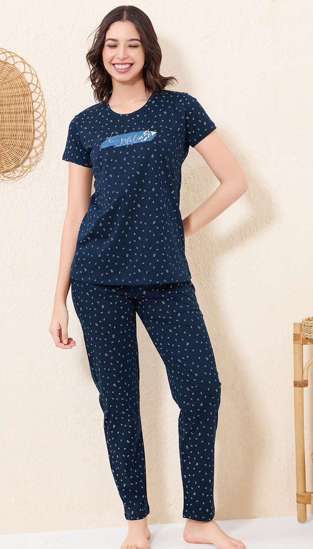 Womens Cotton Printed Night Suit Set