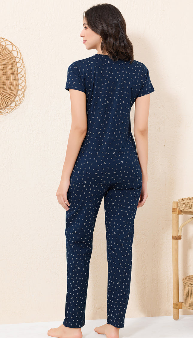 Womens Cotton Printed Night Suit Set