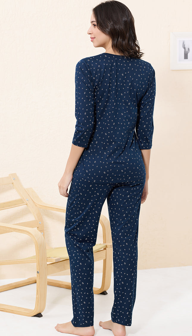 Womens Cotton Printed Night Suit Set
