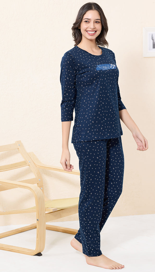 Womens Cotton Printed Night Suit Set