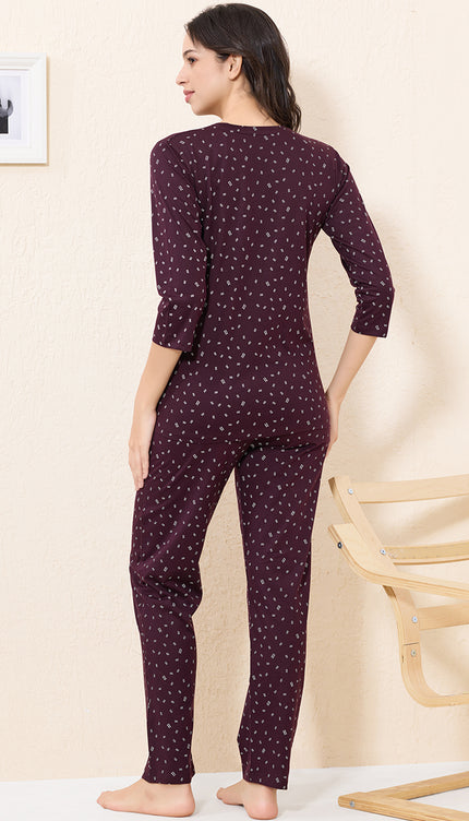 Womens Cotton Printed Night Suit Set