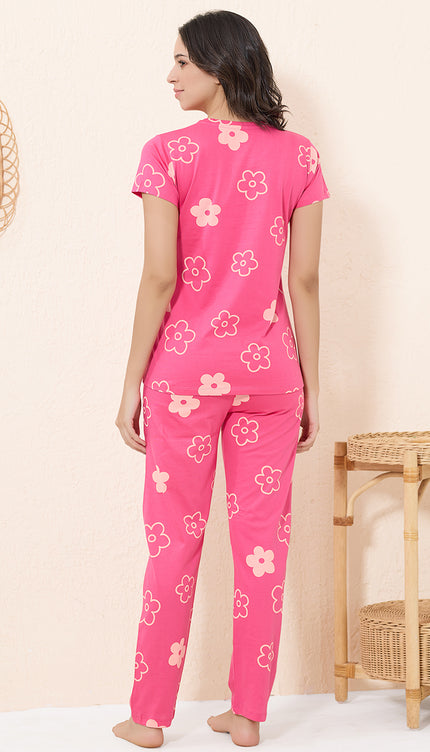 Womens Cotton Printed Night Suit Set