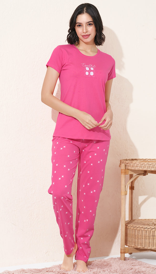 Womens Cotton Printed Night Suit Set