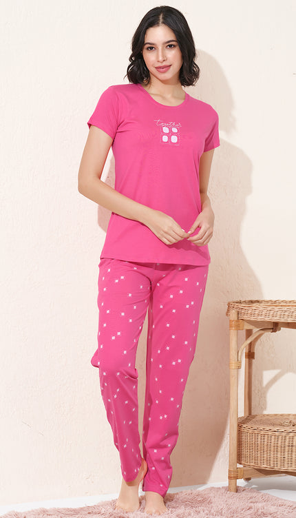 Womens Cotton Printed Night Suit Set
