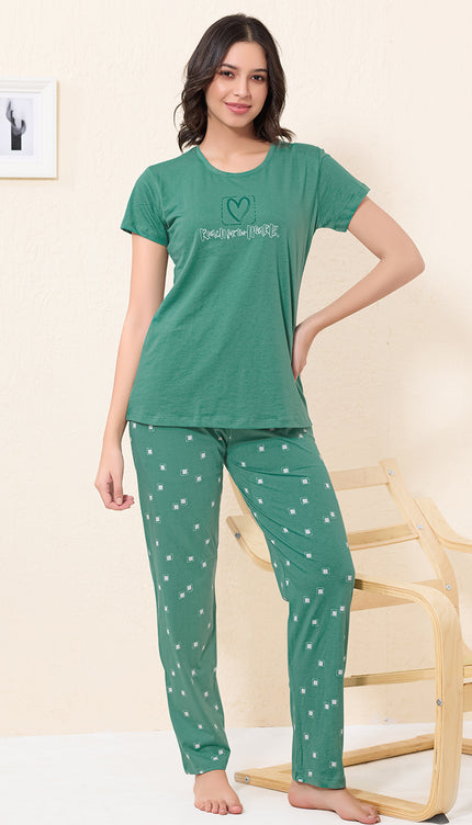 Womens Cotton Printed Night Suit Set