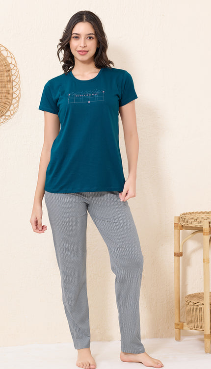 Womens Cotton Printed Night Suit Set