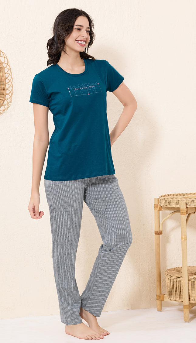 Womens Cotton Printed Night Suit Set