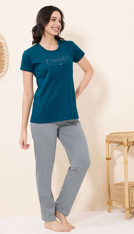 Womens Cotton Printed Night Suit Set