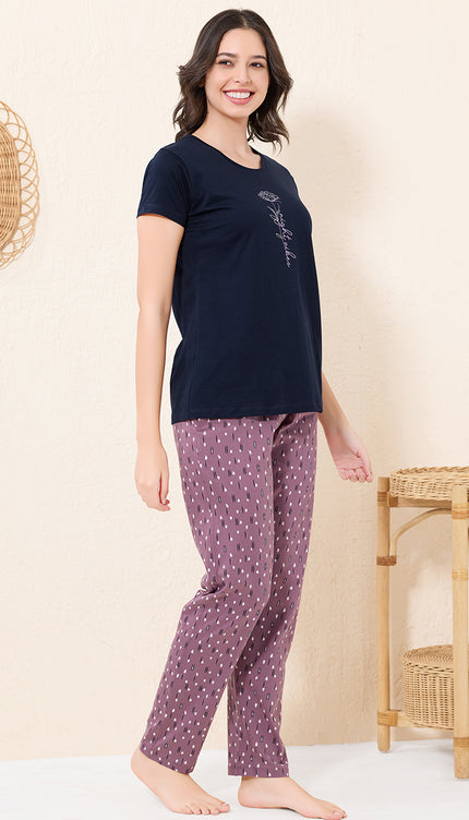 Womens Cotton Printed Night Suit Set