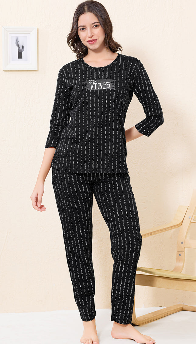 Womens Cotton Printed Night Suit Set