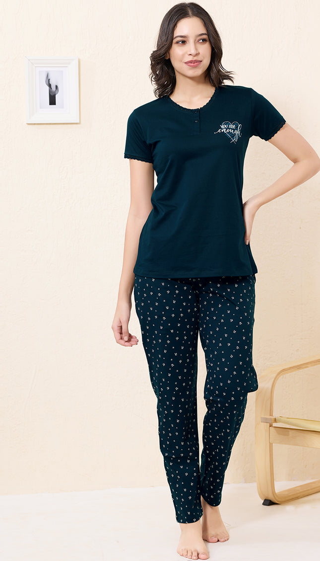 Womens Cotton Printed Night Suit Set