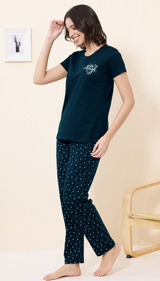 Womens Cotton Printed Night Suit Set