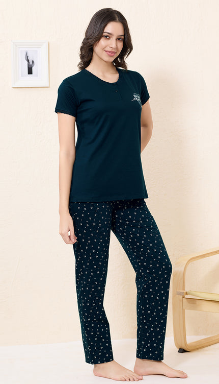 Womens Cotton Printed Night Suit Set