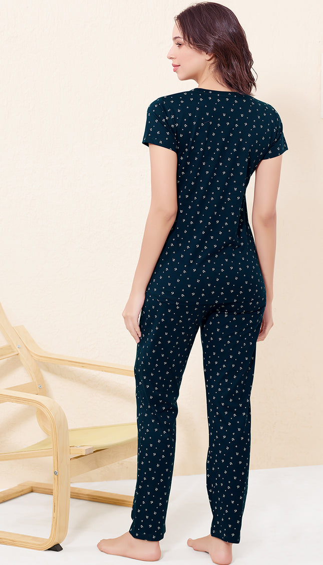 Womens Cotton Printed Night Suit Set