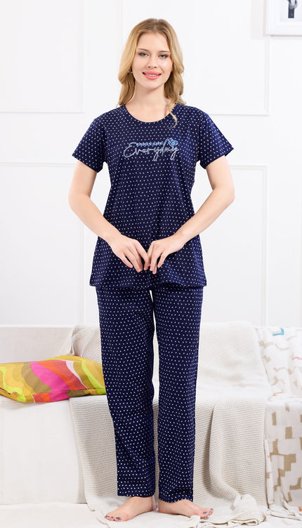 Womens Cotton Printed Night Suit Set