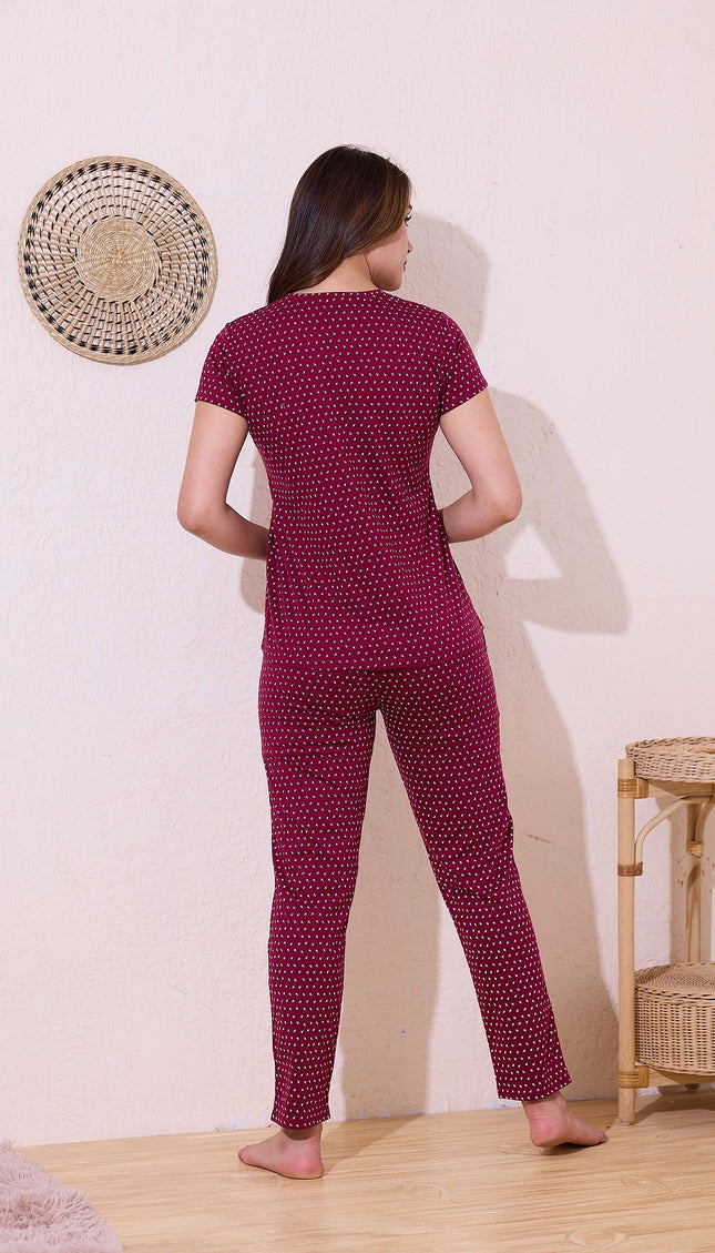 Womens Cotton Printed Night Suit Set