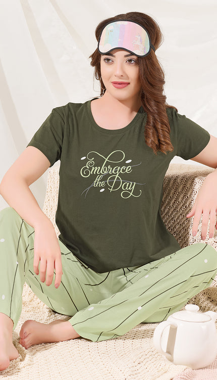 Women's Cotton Printed Night Suit Set
