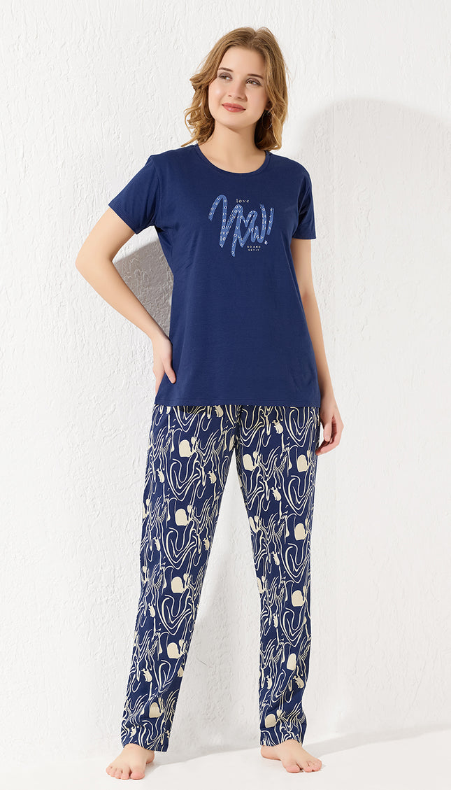 Women’s Cotton Printed Night Suit Set