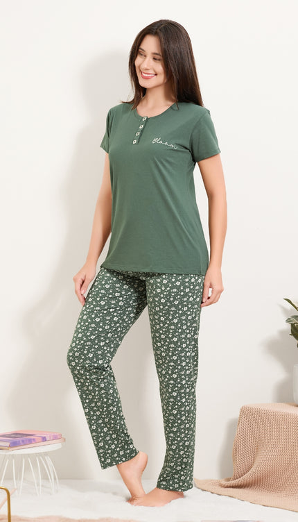 Women’s Cotton Printed Night Suit Set