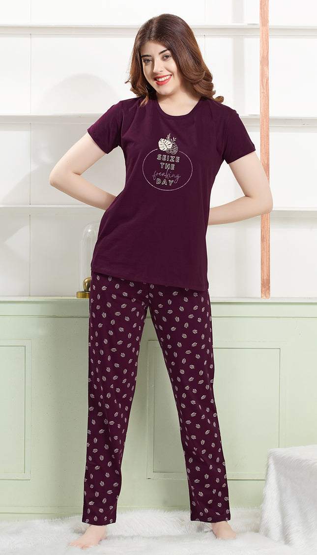 Women's Cotton Printed Night Suit Set
