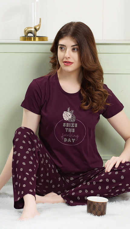 Women's Cotton Printed Night Suit Set