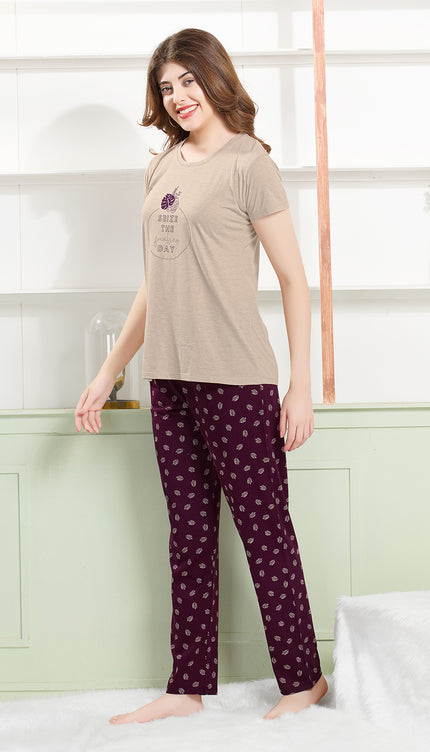 Women's Cotton Printed Night Suit Set