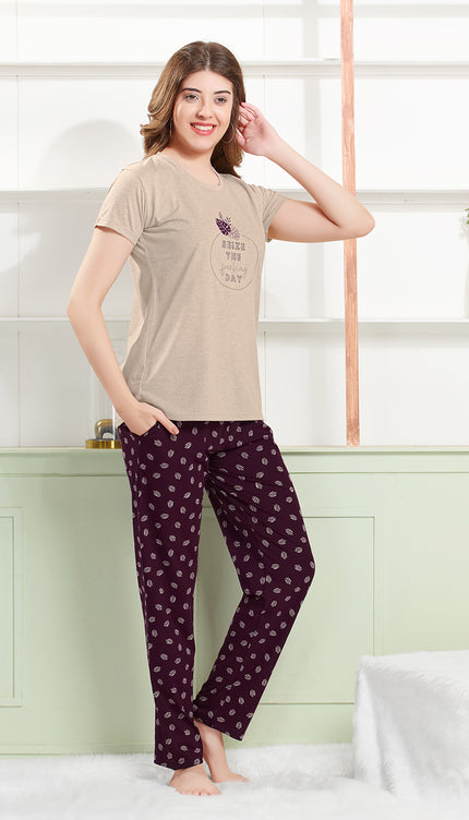 Women's Cotton Printed Night Suit Set