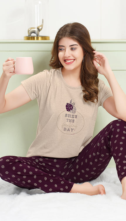 Women's Cotton Printed Night Suit Set