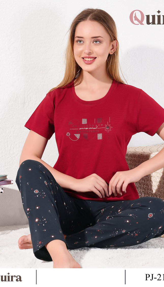 Women’s Cotton Printed Night Suit Set