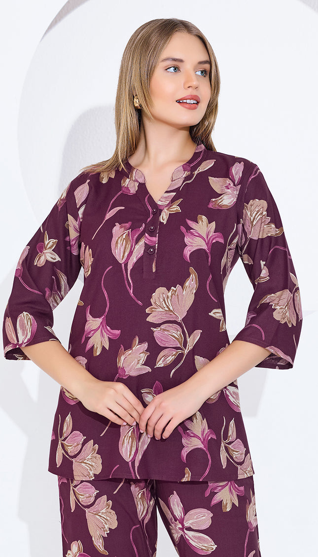 Womens Cotton Printed Co-Ord Set