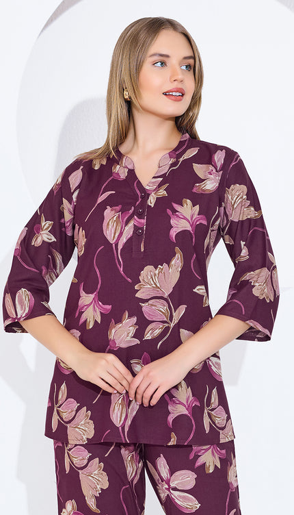 Womens Cotton Printed Co-Ord Set