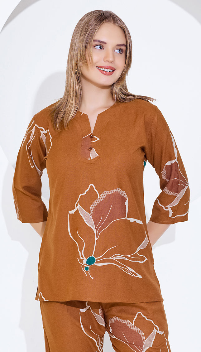 Womens Cotton Printed Co-Ord Set