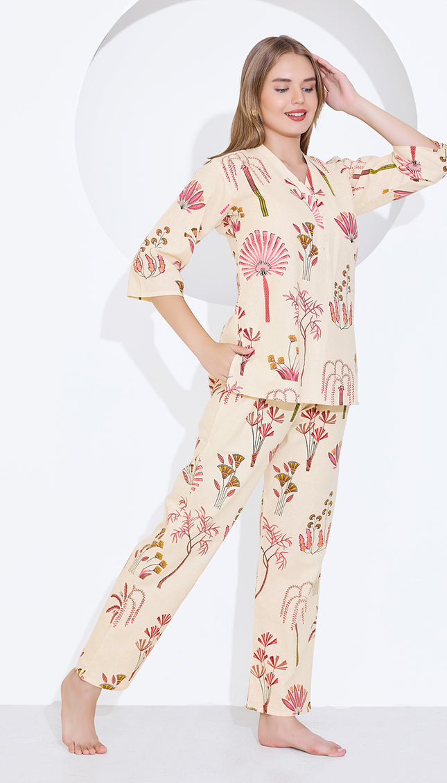 Womens Cotton Printed Co-Ord Set