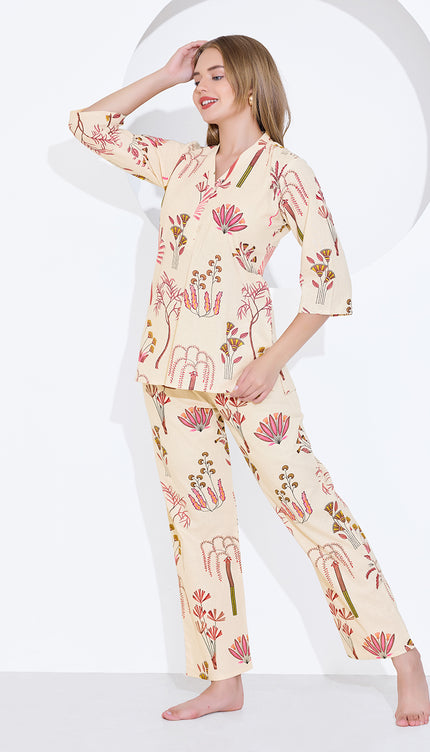 Womens Cotton Printed Co-Ord Set