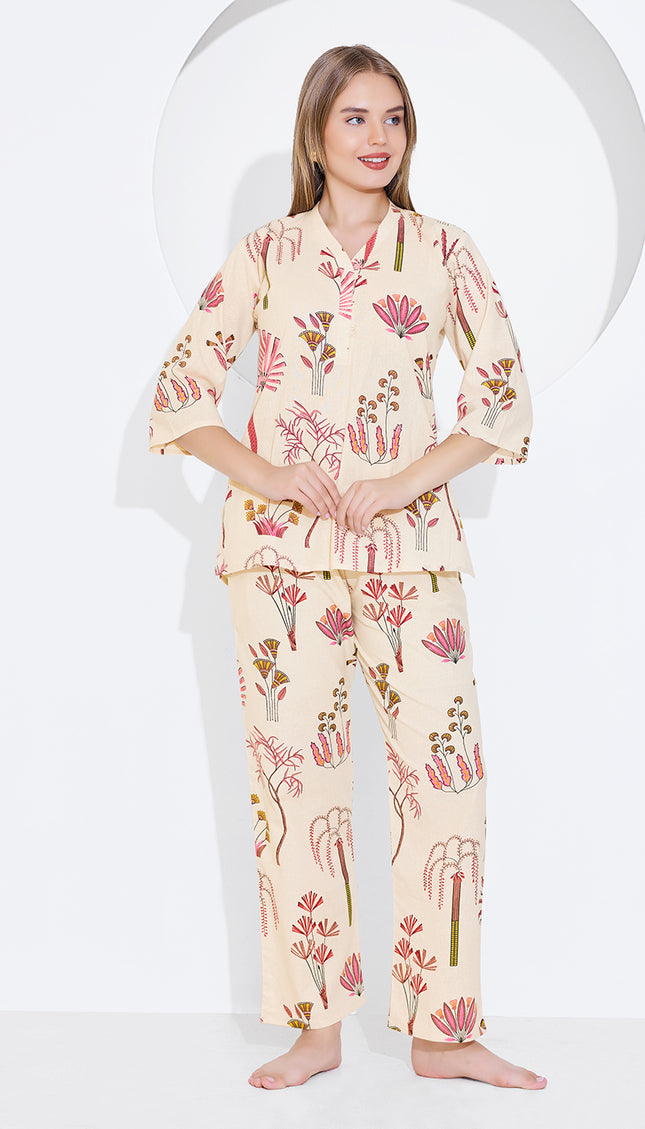Womens Cotton Printed Co-Ord Set