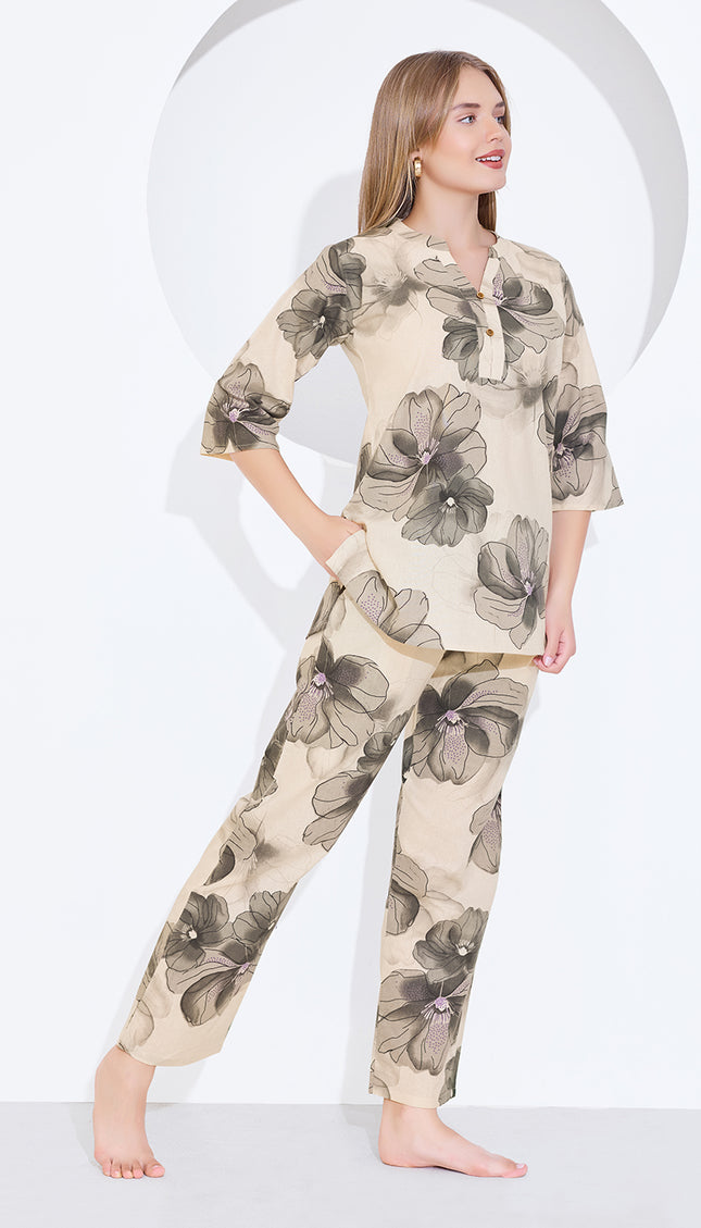 Womens Cotton Printed Co-Ord Set