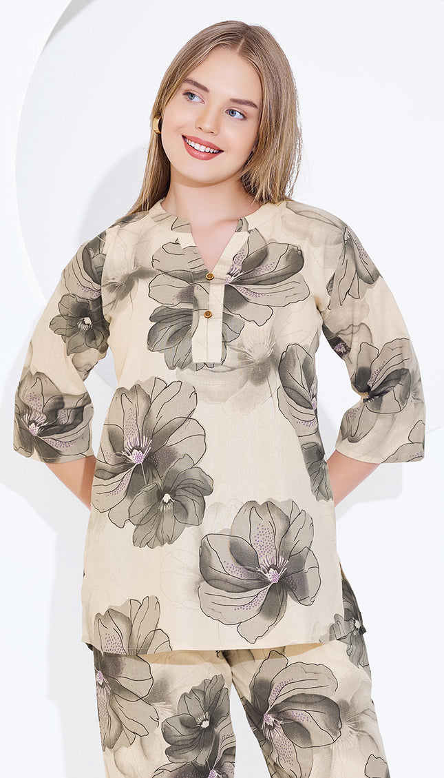 Womens Cotton Printed Co-Ord Set