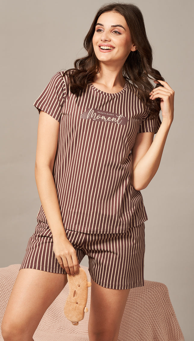 Womens Cotton Printed Night Suit Set